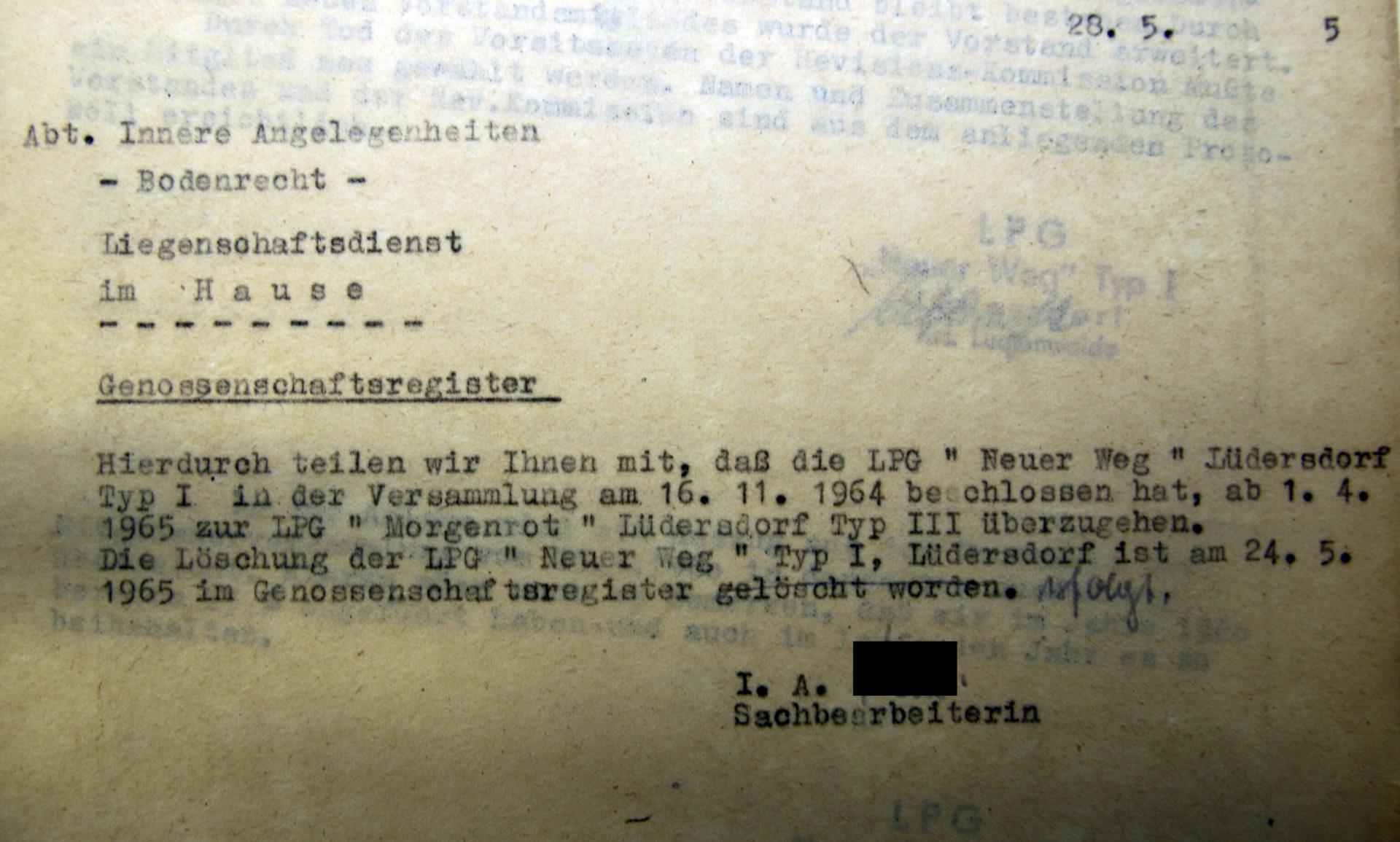 1965_LPG_Neuer Weg_Uebergang_zu_LPG_Morgenrot