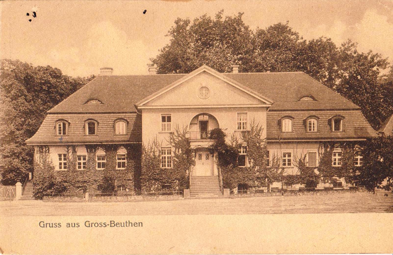 Ansichtskarte Gutshaus Groß-Beuten um 1920, Verlag?