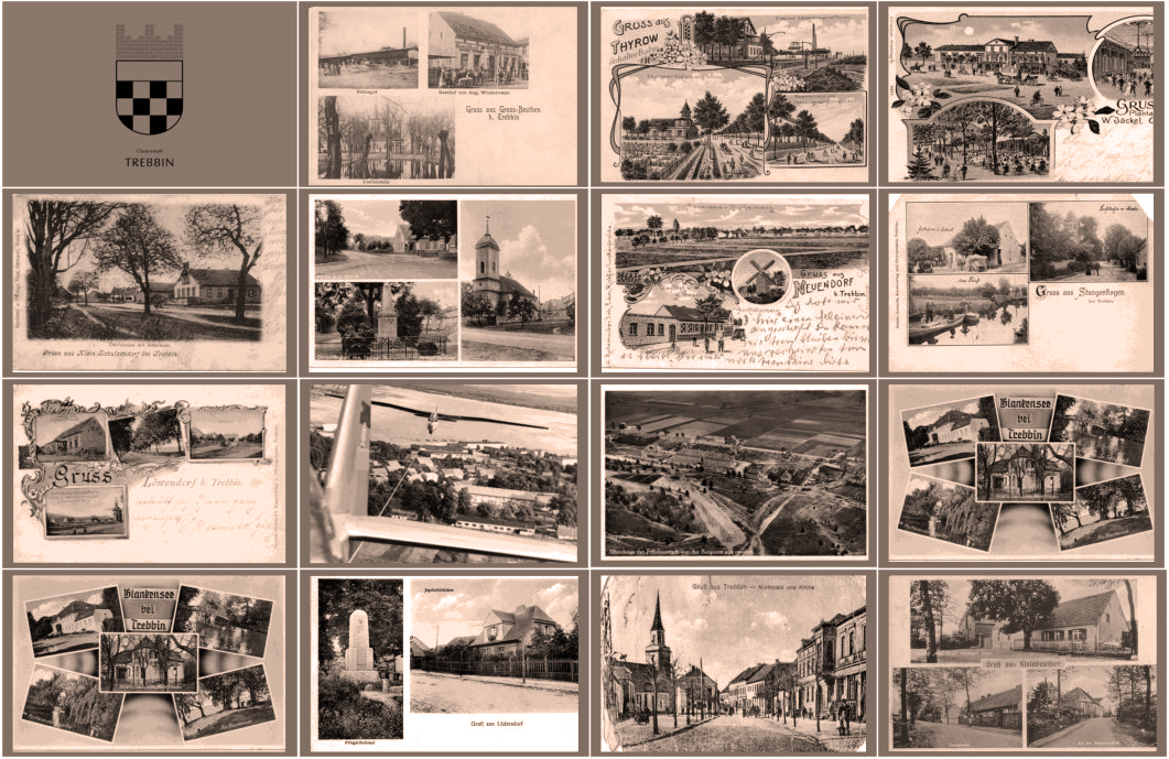 Postkarten aus den 13 Ortsteilen der Stadt Trebbin