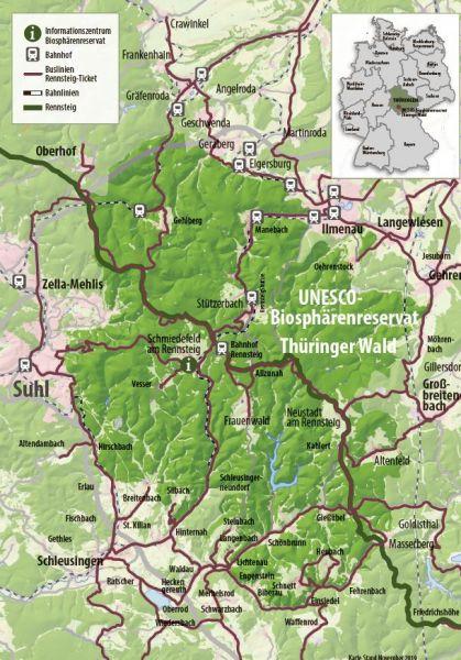 Karte Biosphärenreservat Thür. Wald
