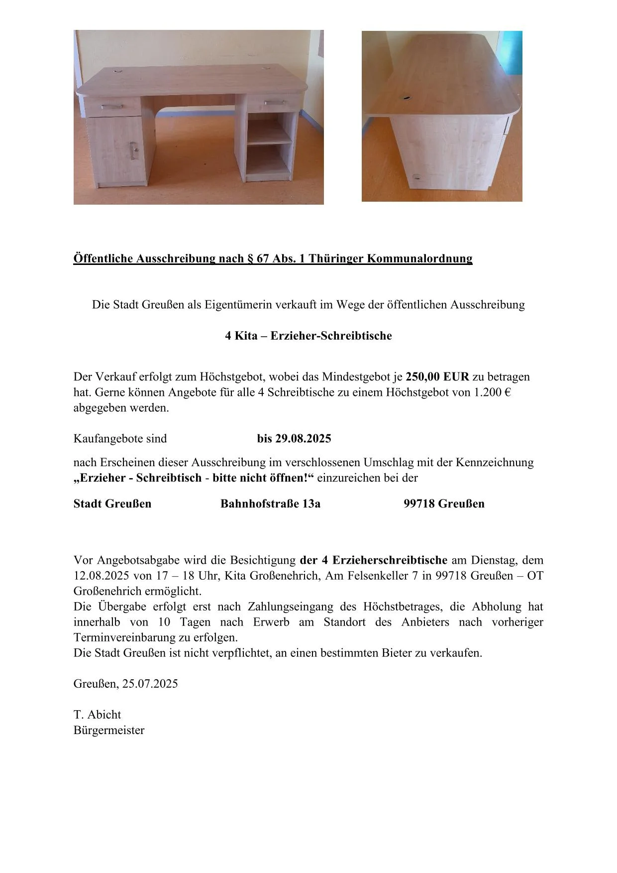 Scheibtische