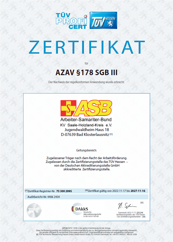 AZAV §178 SGB III - ASB KV SHK e.V.