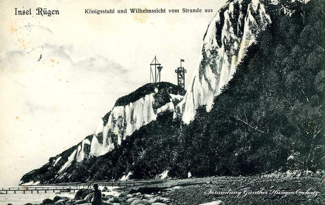 Insel Rügen Königsstuhl und Wilhelmssicht vom Strande aus