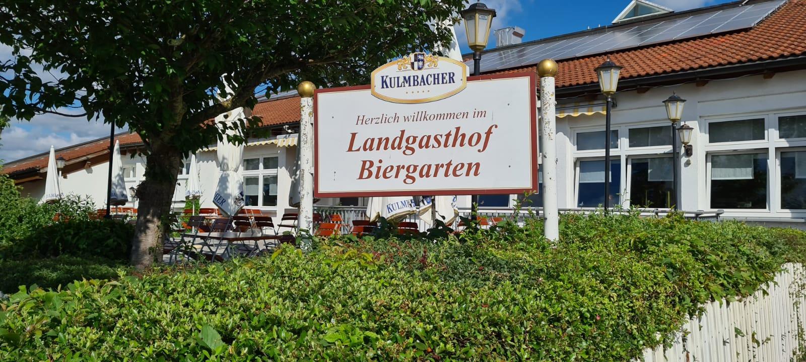 Schild Biergarten