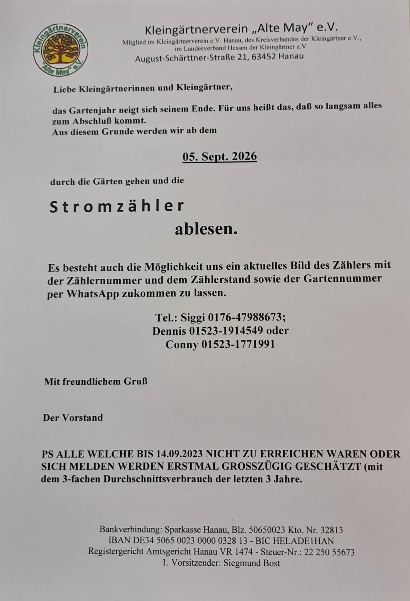 Stomablesung 20260905