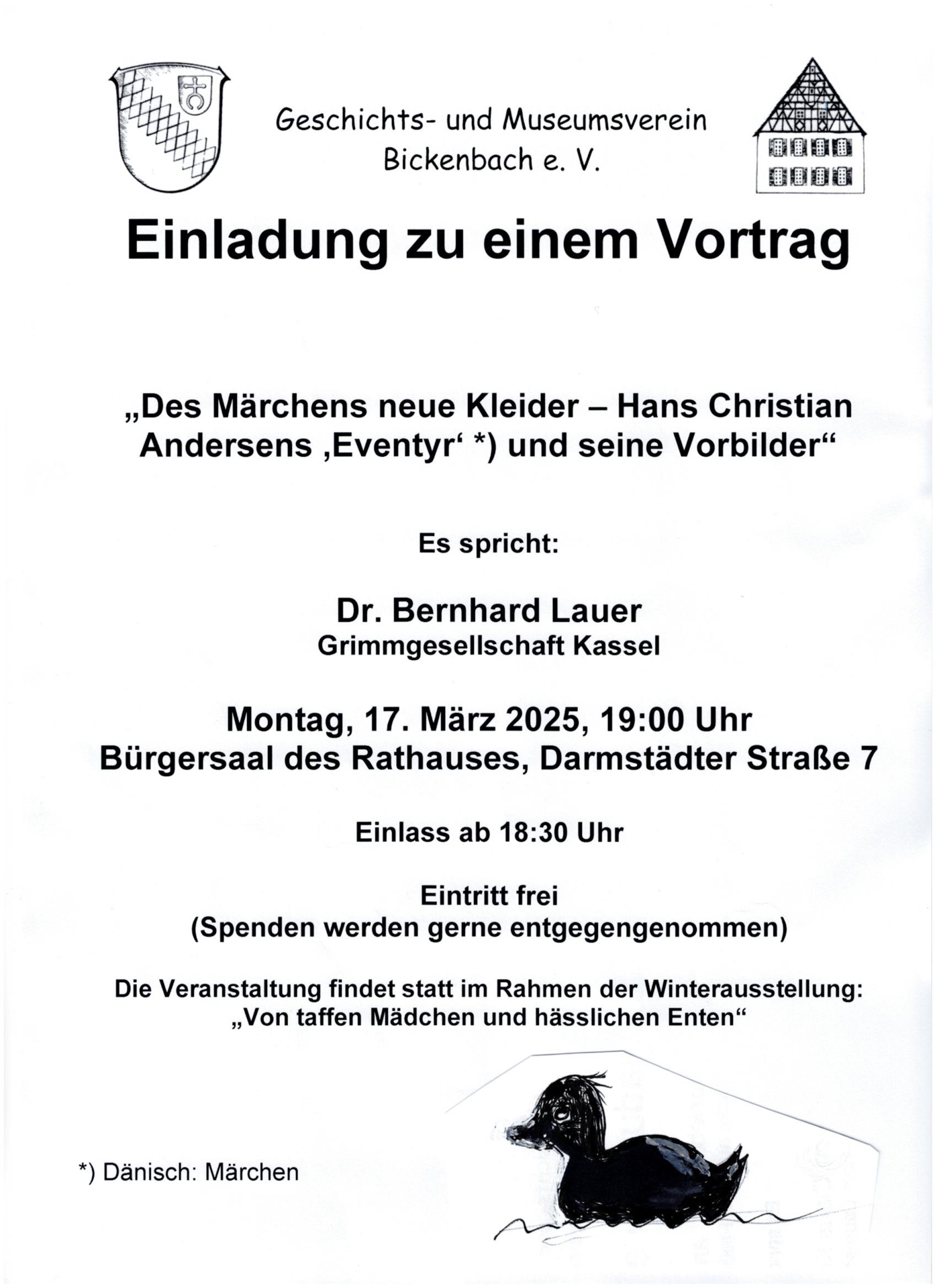 SA Andersens Märchen Einladung Dr. Lauer