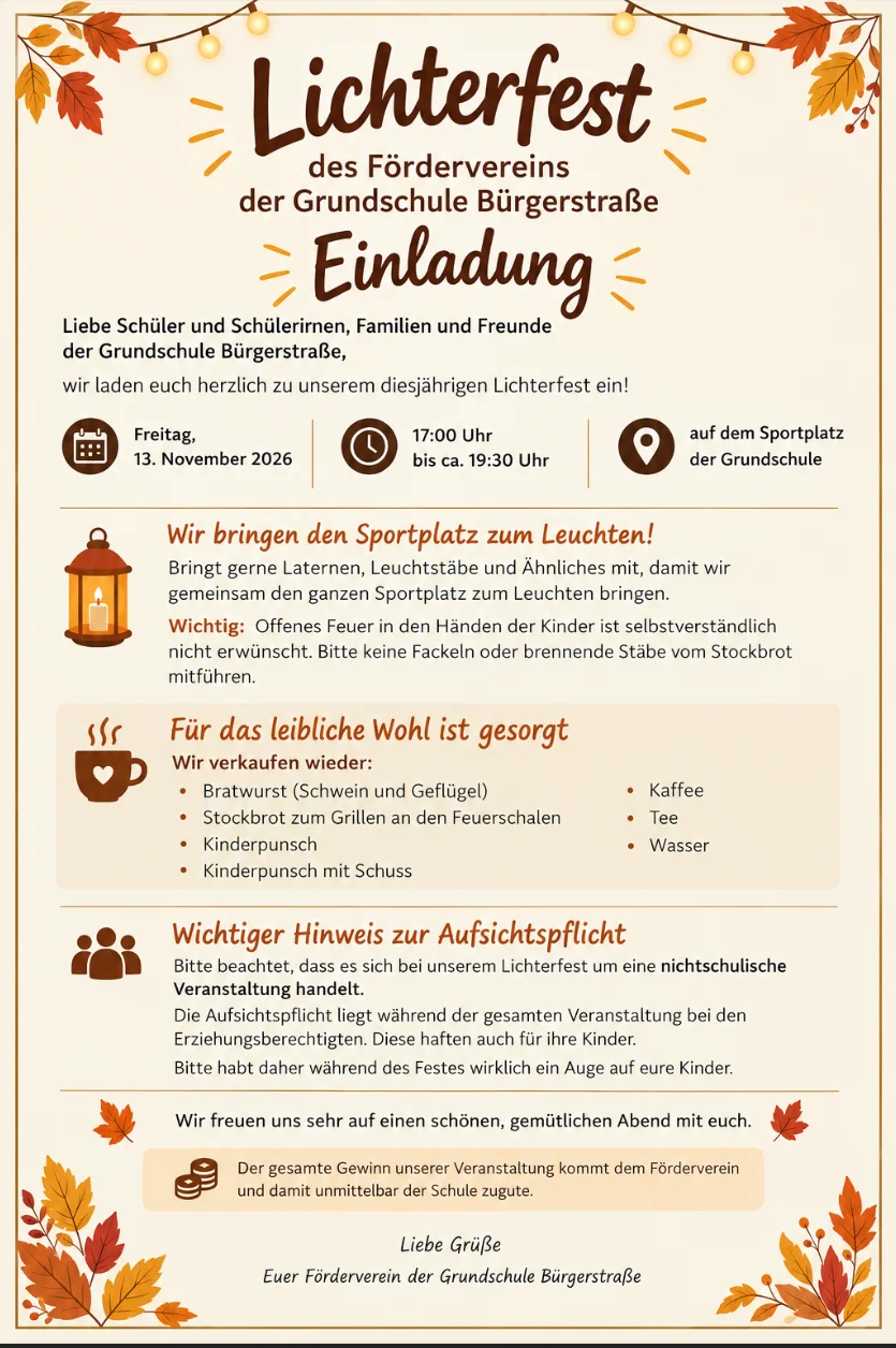 Einladung Lichterfest 2026