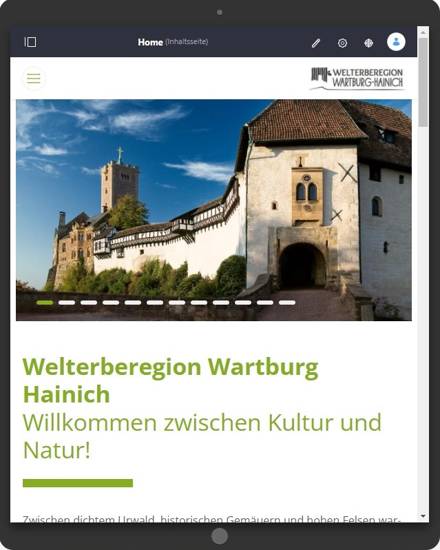 Website der Welterberegion Wartburg Hainich2