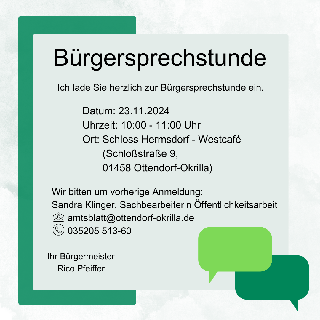 Bürgersprechstunde 23.11.2024