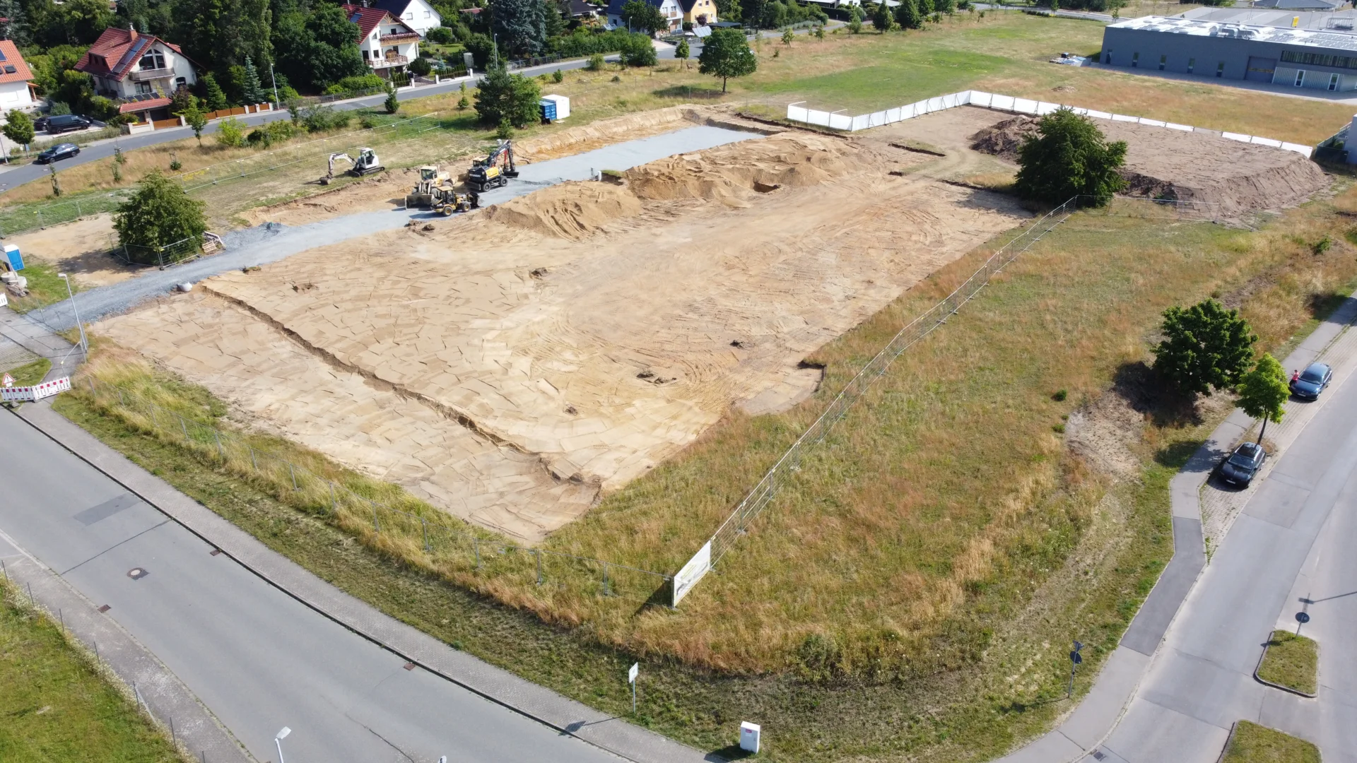 Luftbild von der Fläche der zukünftigen Kita