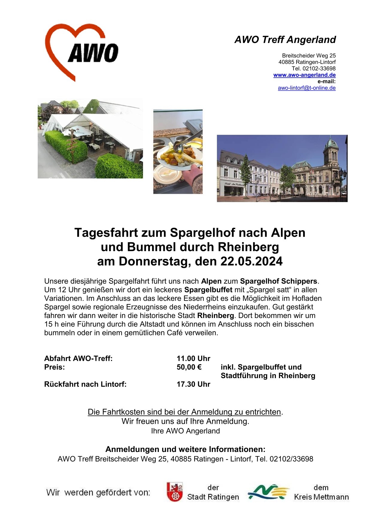 Flyer Alpen/Spargelbuffet Mai