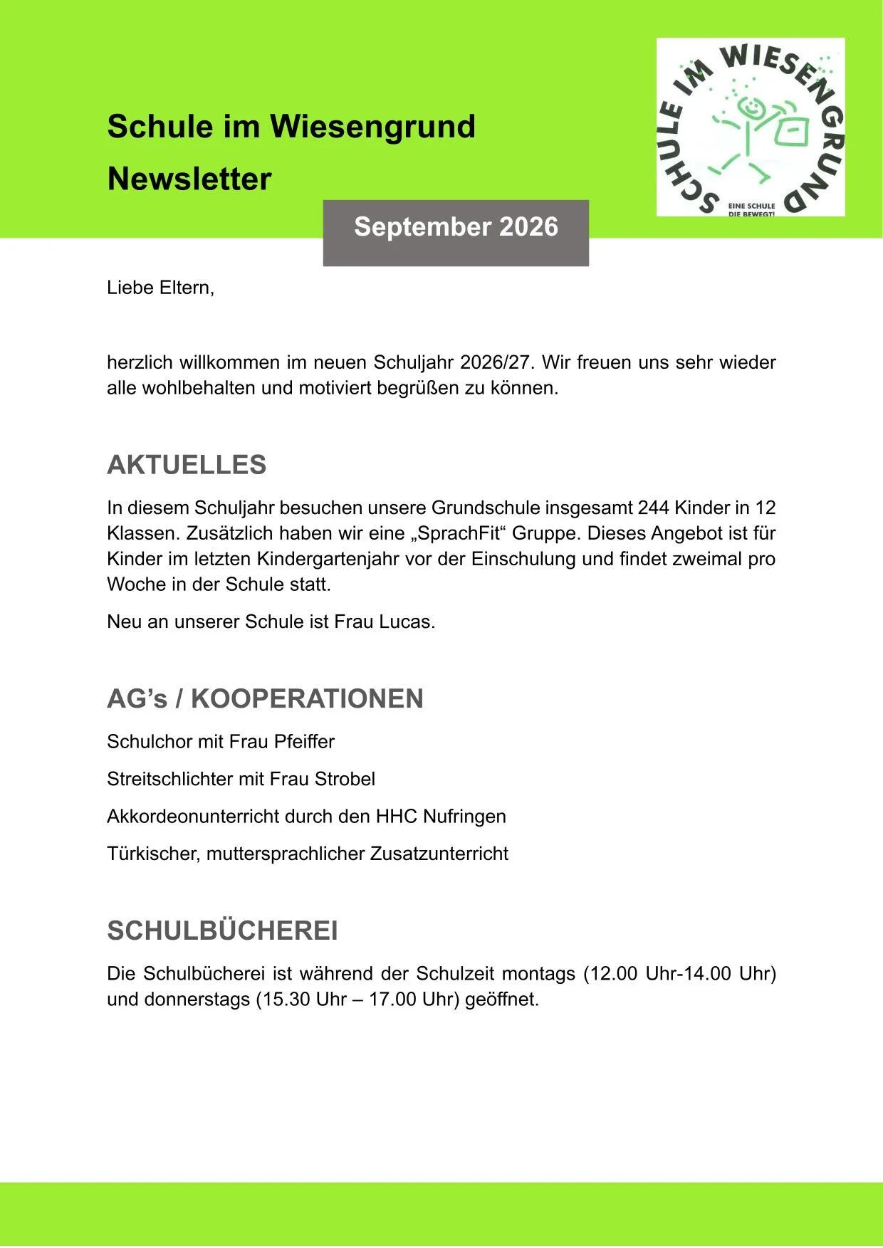 Newsletter September 2026