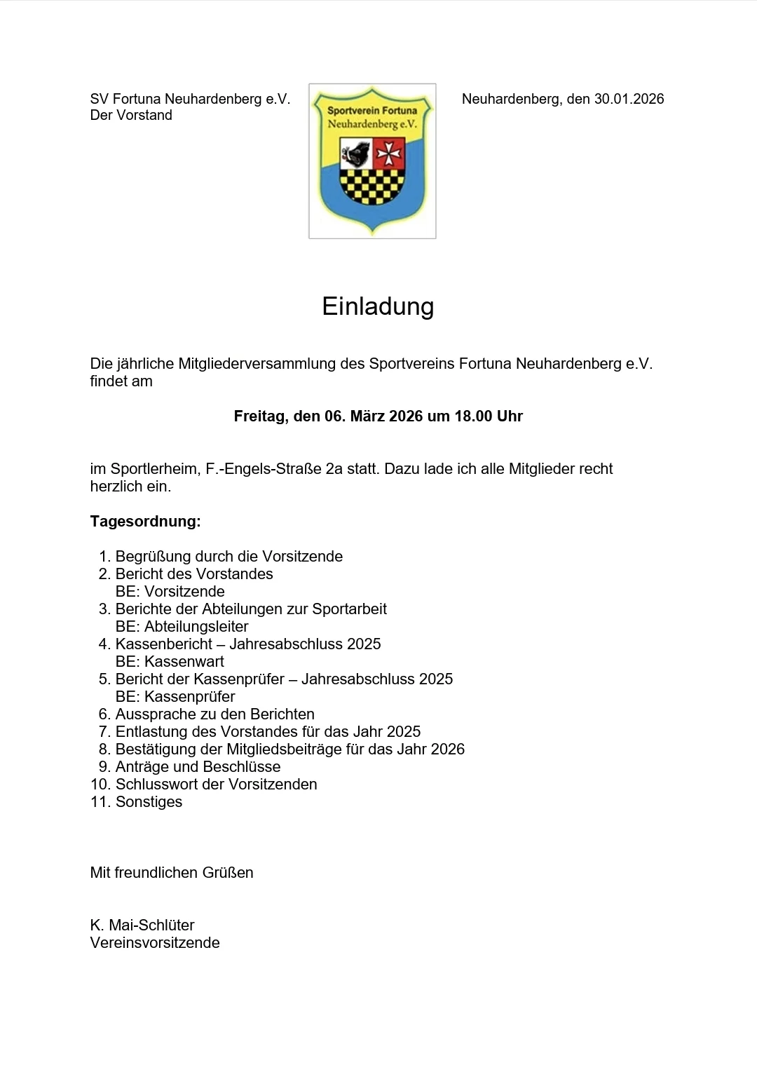 Mitgliederversammlung