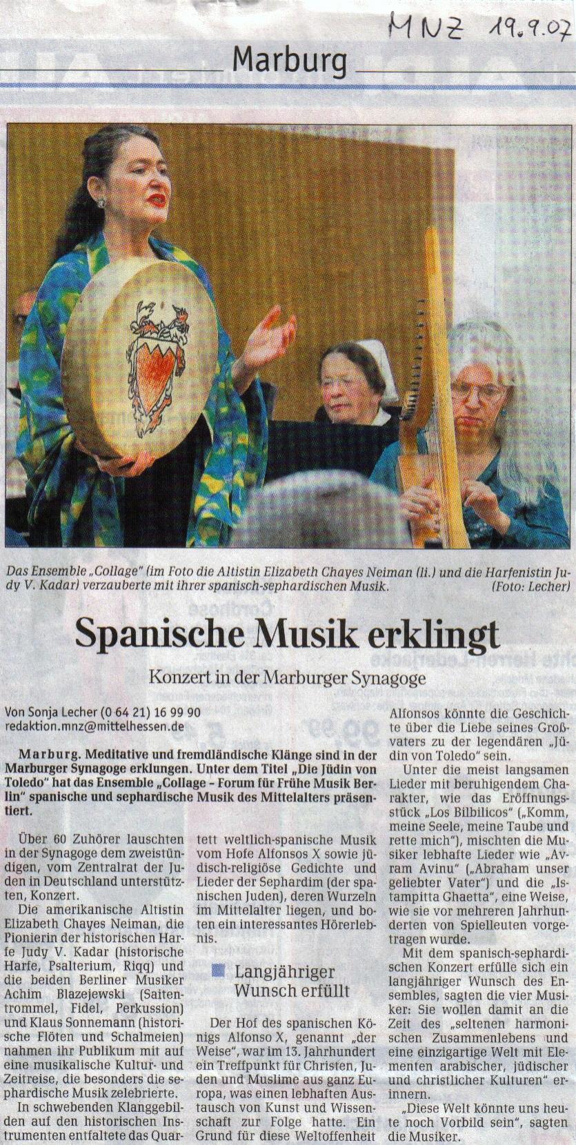 Artikel Spanische Musik erklingt