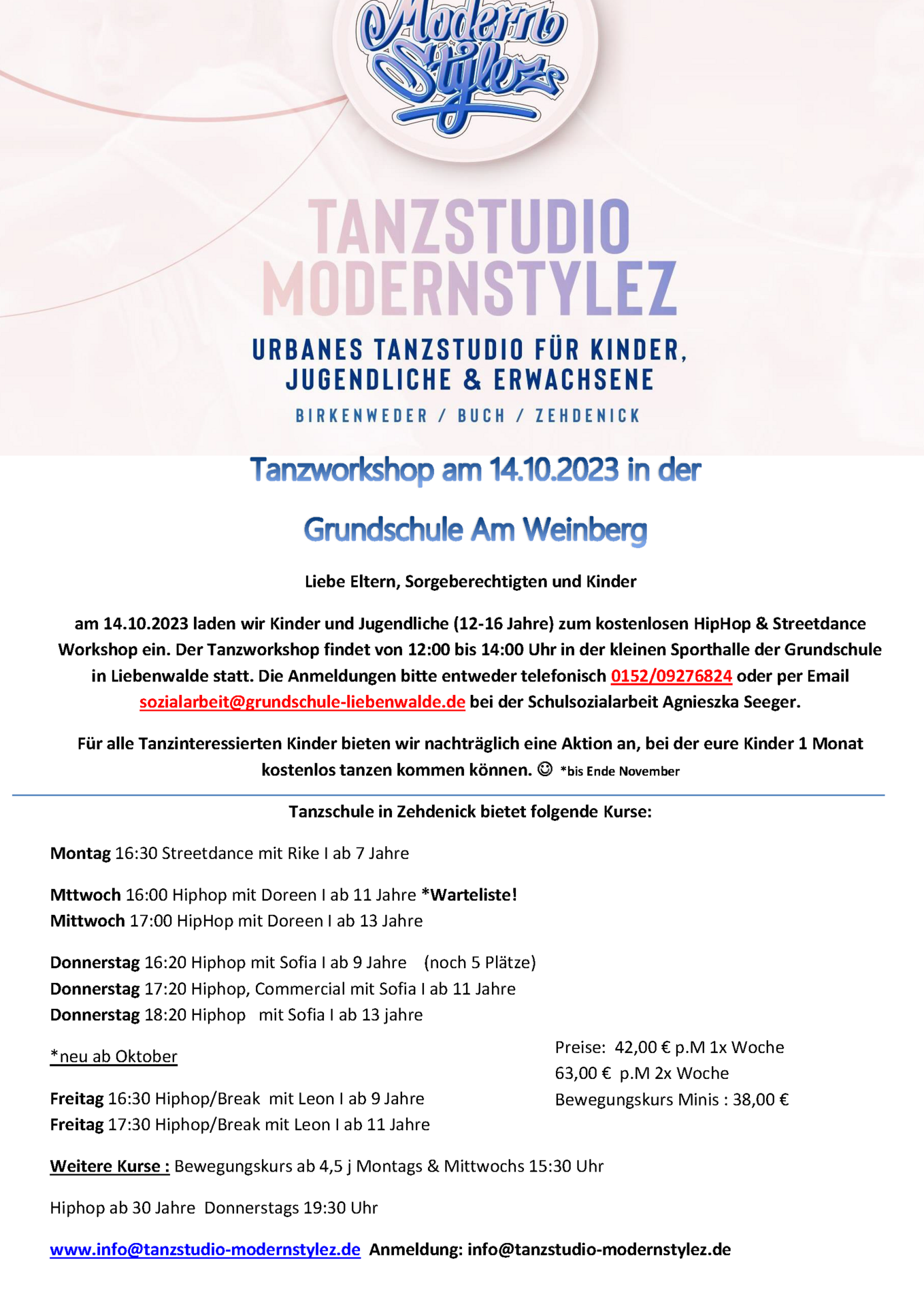 Flyer Tanzworkshop