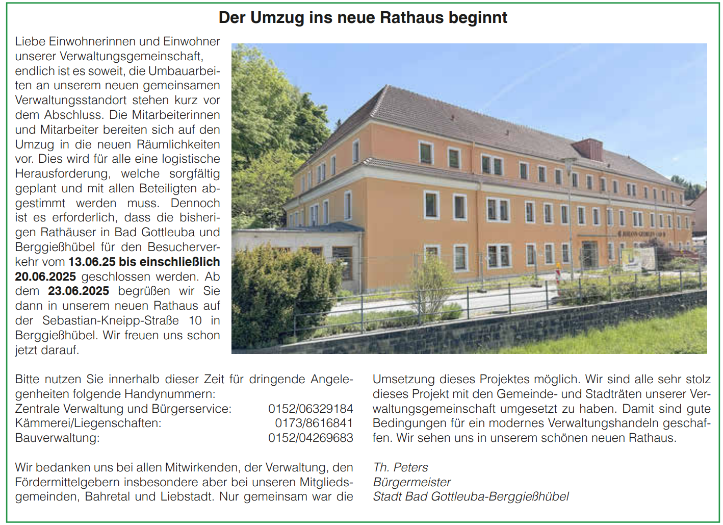 Umzug Rathaus