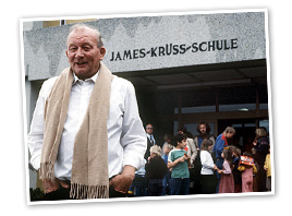 James Krüss auf der Schulabschlussfeier 1986