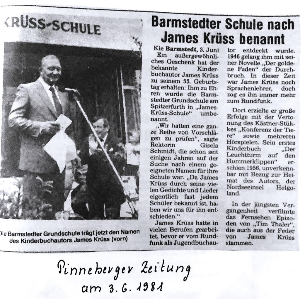 Zeitungsartikel Pinneberger Zeitung am 03.06.1981