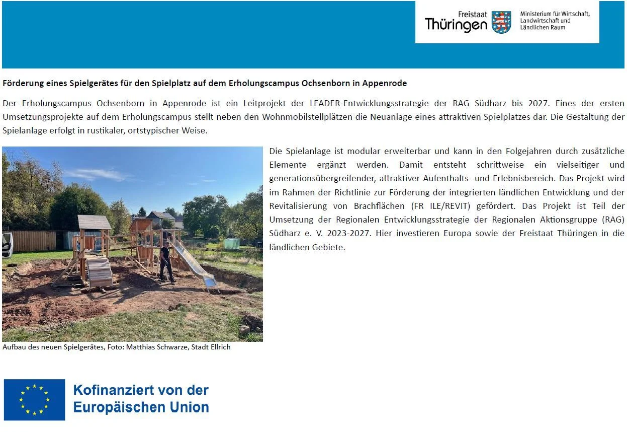 Neues Spielgerät Erholungscampus