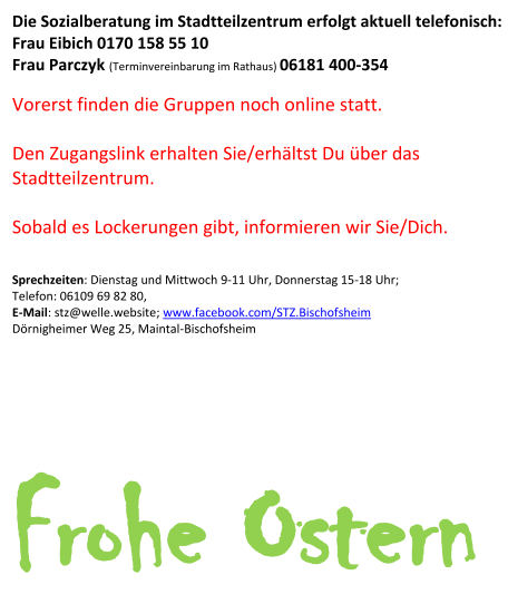 Termine April 2021 im Stadtteilzentrum Bischofsheim - Seite 2 Termine April 2021 im Stadtteilzentrum Bischofsheim - Seite 2