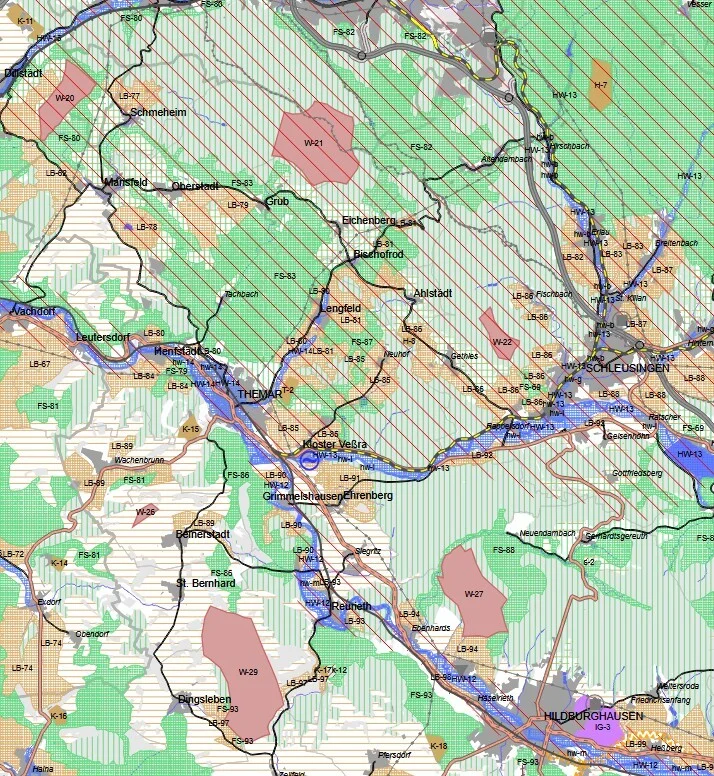 Auszug Raumnutzungskarte Ost_VG Feldstein_Windvorranggebiete