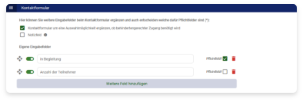 Anpassbares Buchungsformular