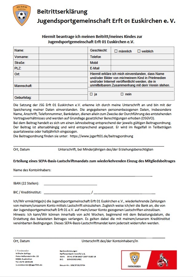 Beitrittserklärung