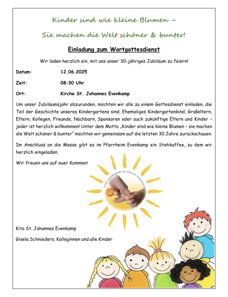 Einladung Gottesdienst 30 Jahre