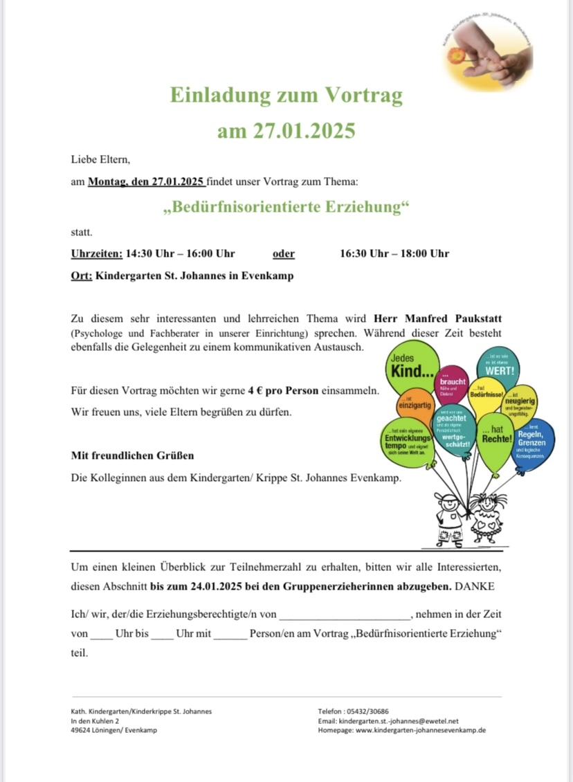 Elternabend Bedürfnisorientierte Erziehung