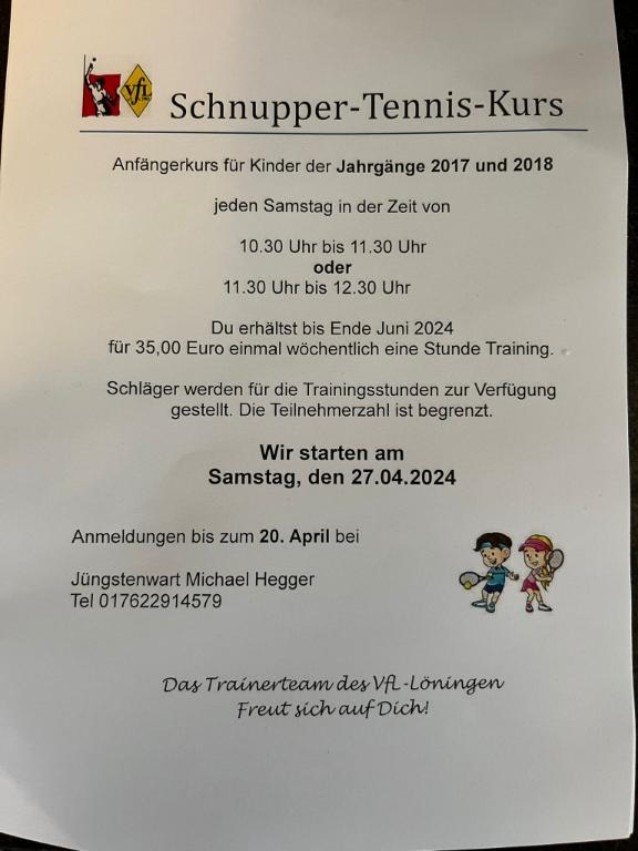 Schnupper Kurs Tennis