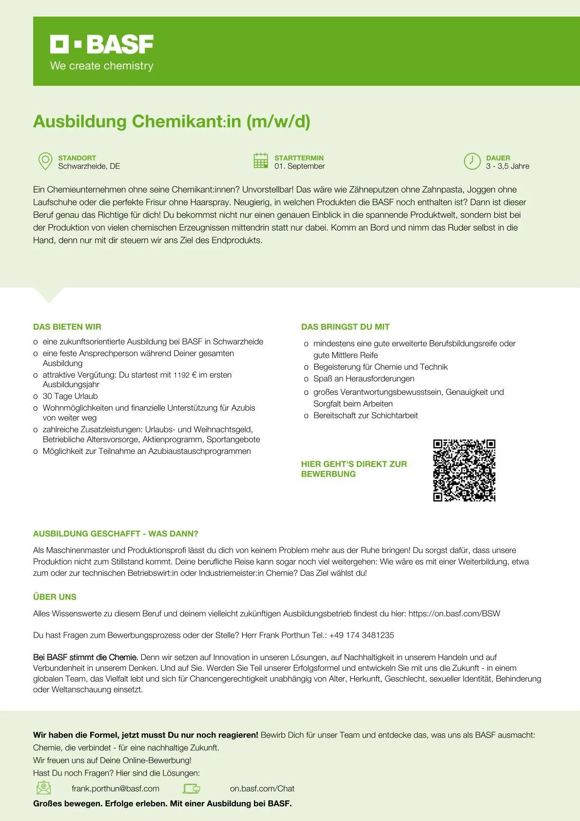 ChemikantIn bei der BASF Schwarzheide