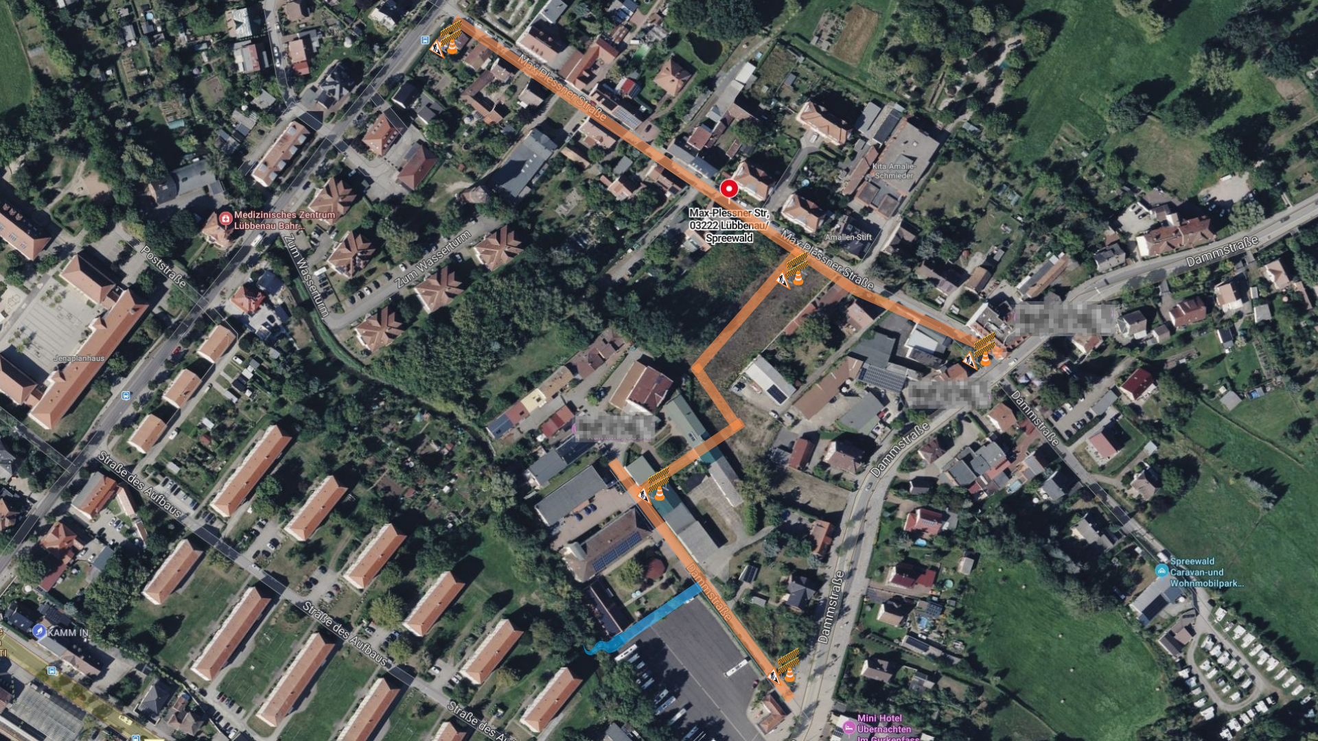 Max Plessner Straße Markierung