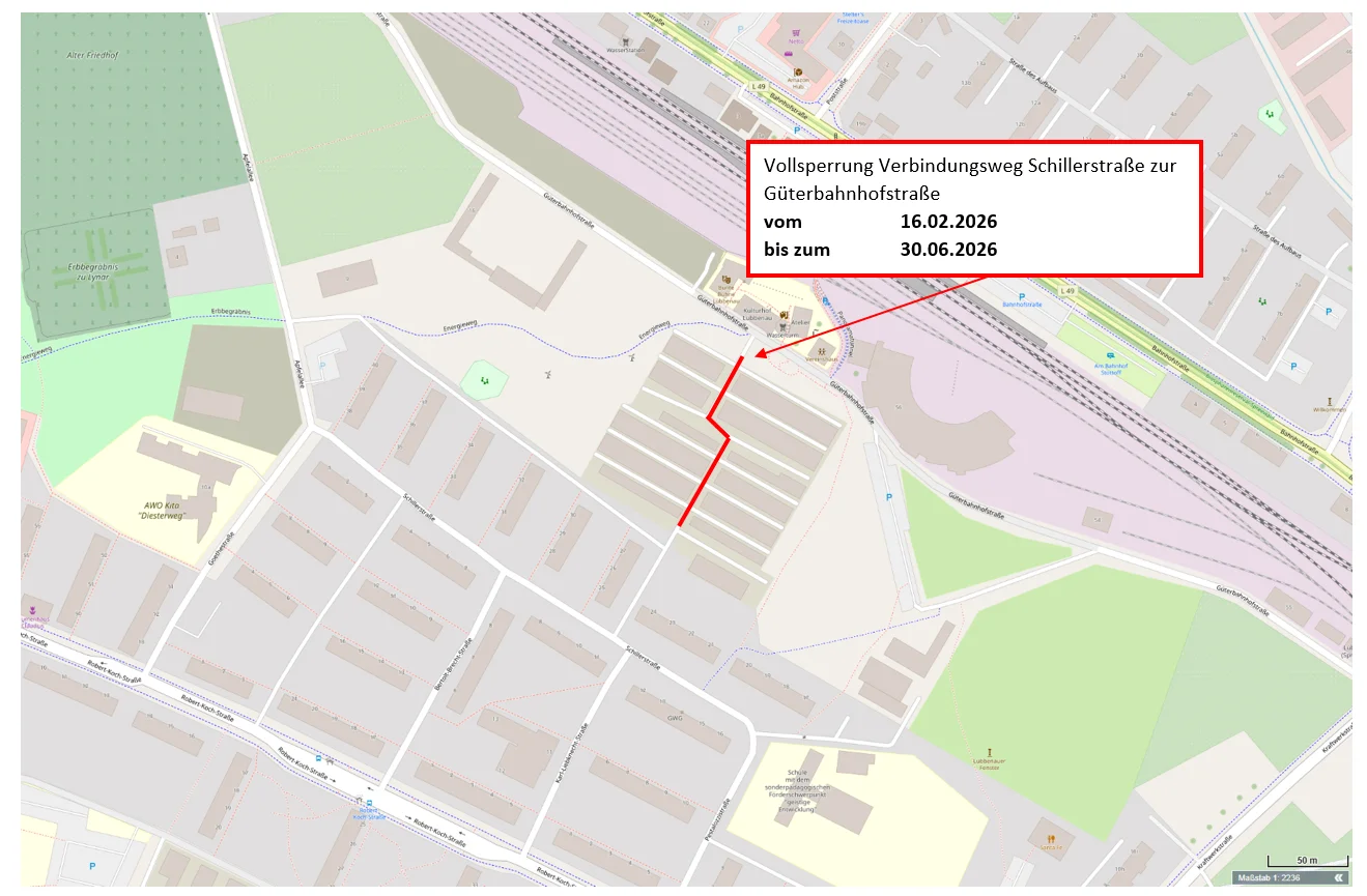 Vollsperrung Verbindungsweg