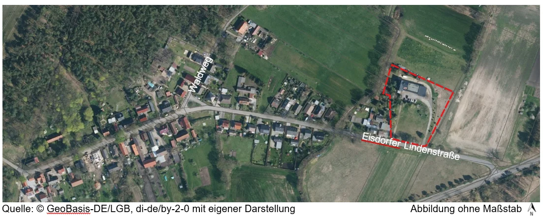 Karte des betreffenden Gebietes