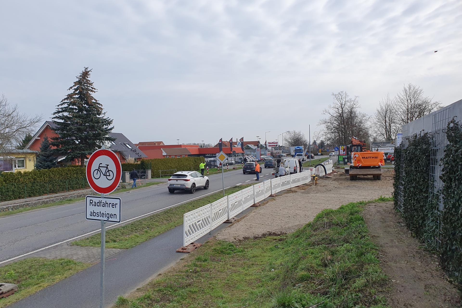Baustellenumfahrung entlang der L49. Foto: Stadt Lübbenau/Spreewald