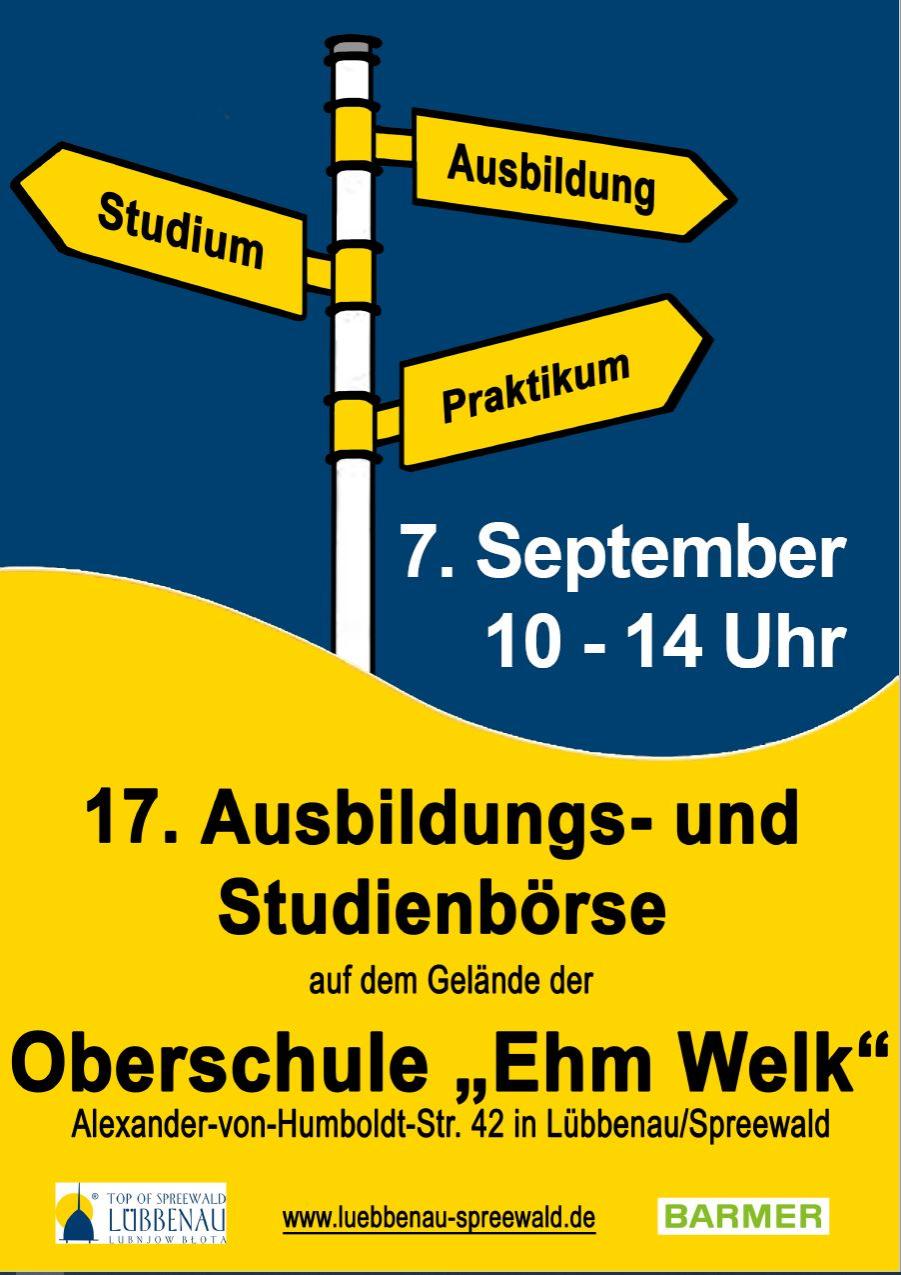 Plakat der Ausbildungsmesse 2022, Stadt Lübbenau/Spreewald
