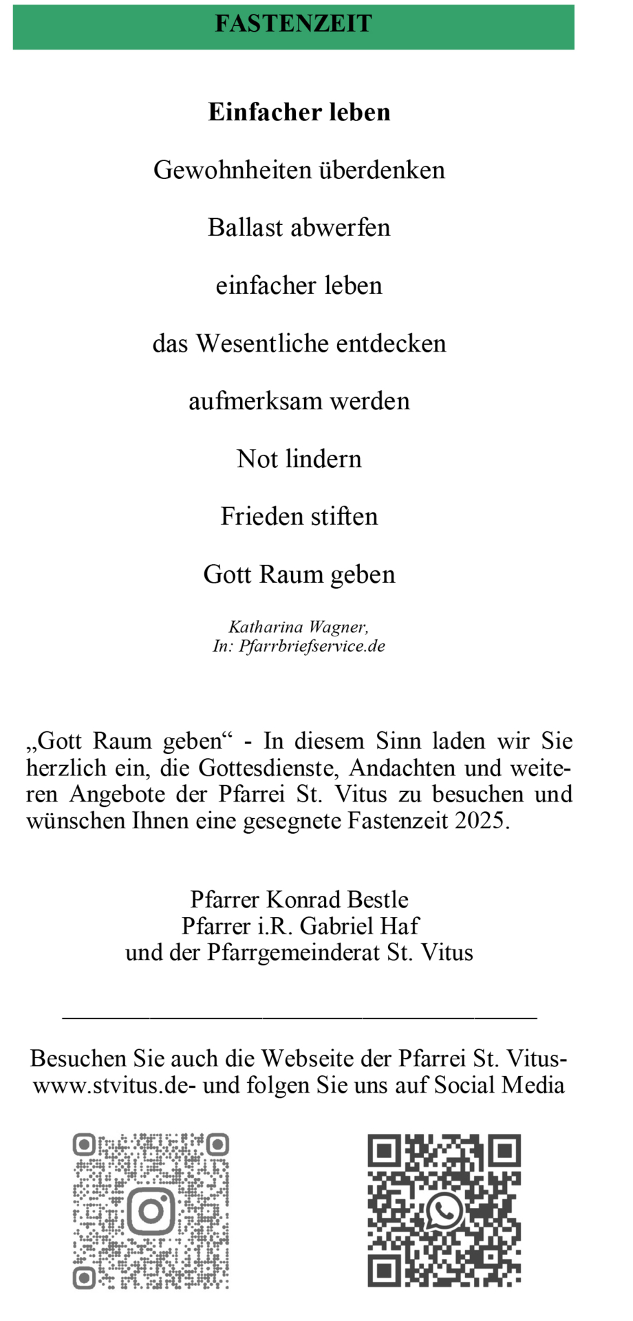 Fastenzeit 2025-2