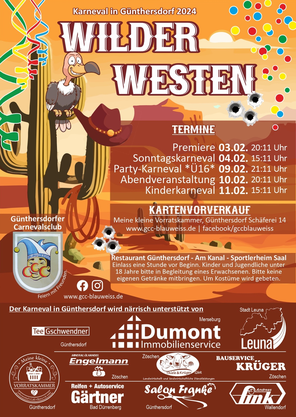 Karneval in Günthersdorf 2024 - Wilder Westen