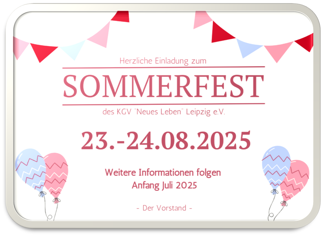 Ankündigung Sommerfest 2025