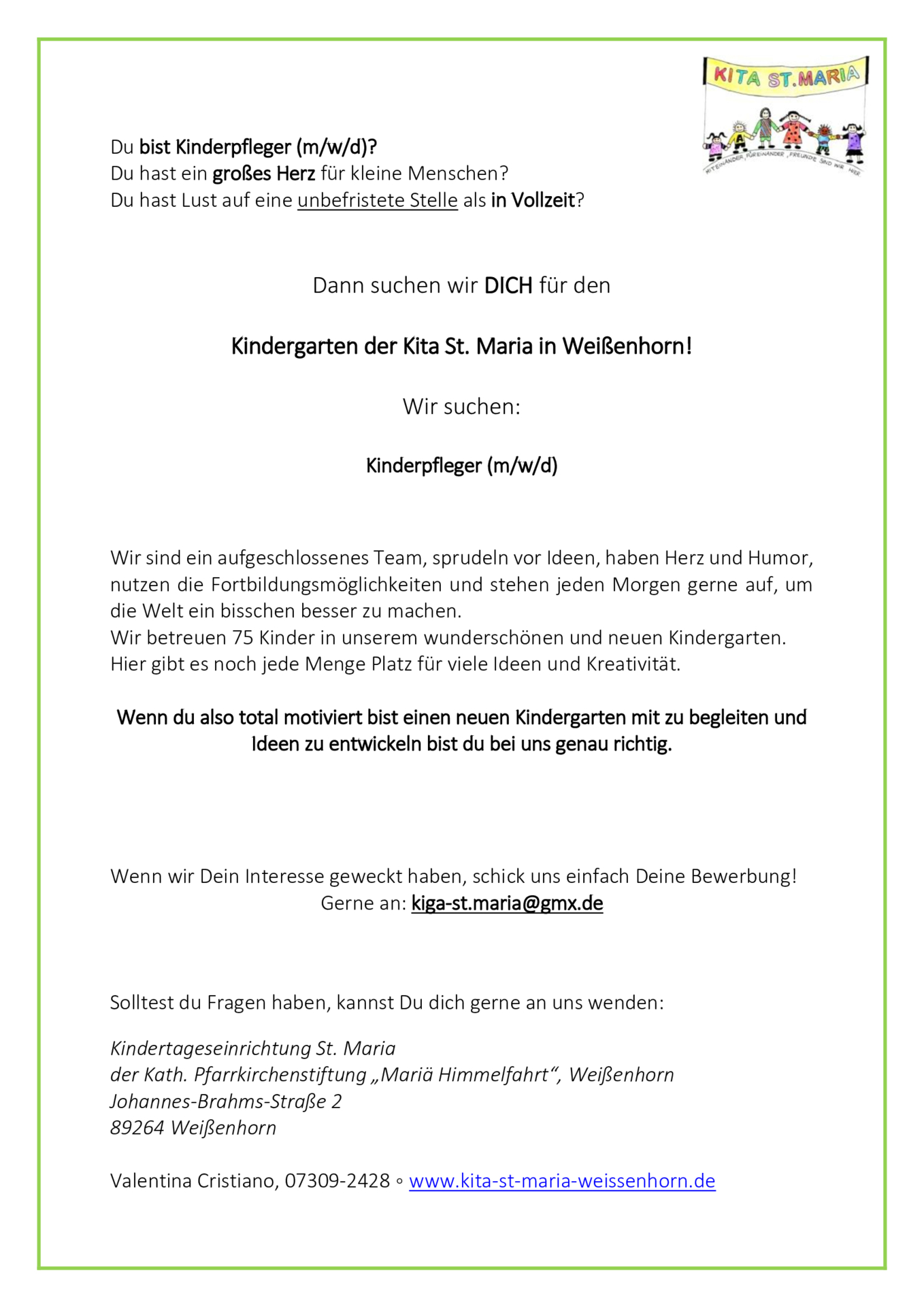 Kindergarten Kinderpfleger