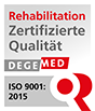 Abbildung: Zertifizierungssiegel DEGEMED-zertifizierte Qualitätsrehabilitation und Link zu weiterführenden Informationen der Degemed www.degemed.de