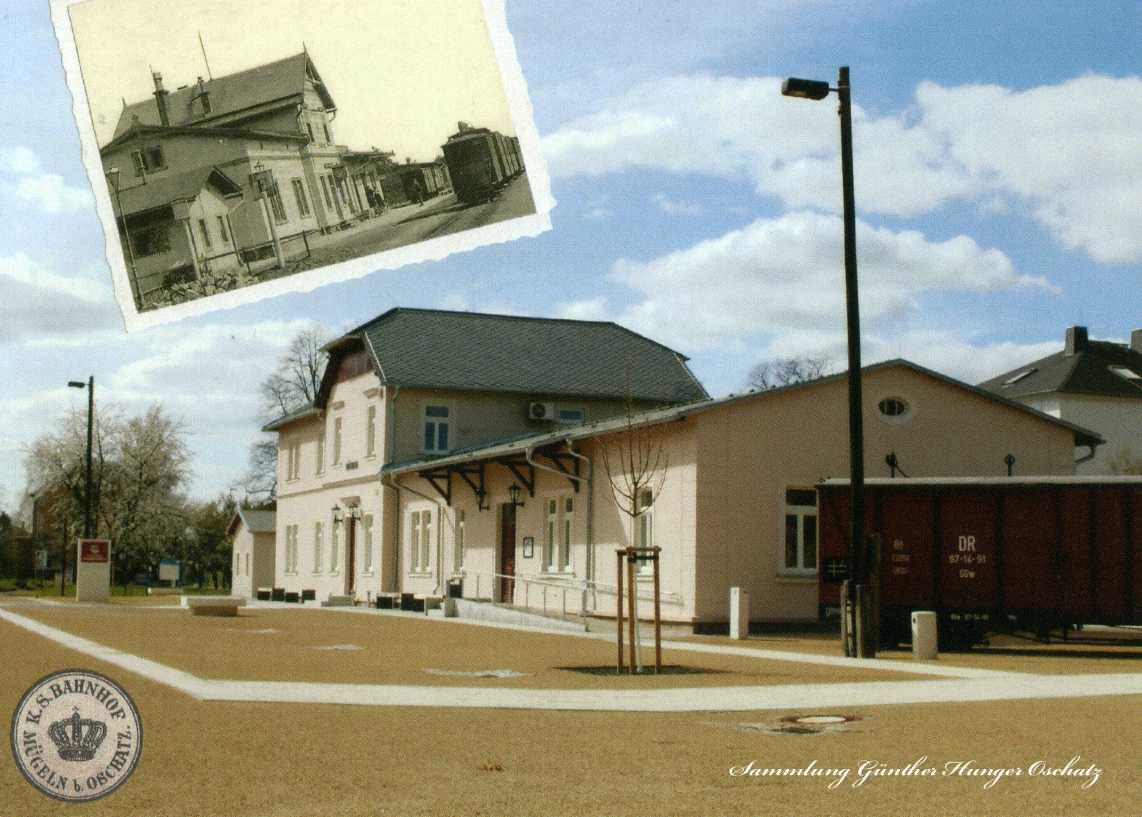 Der Königlich sächsische Bahnhof Mügeln 1910  und das Empfangsgebäude 2020