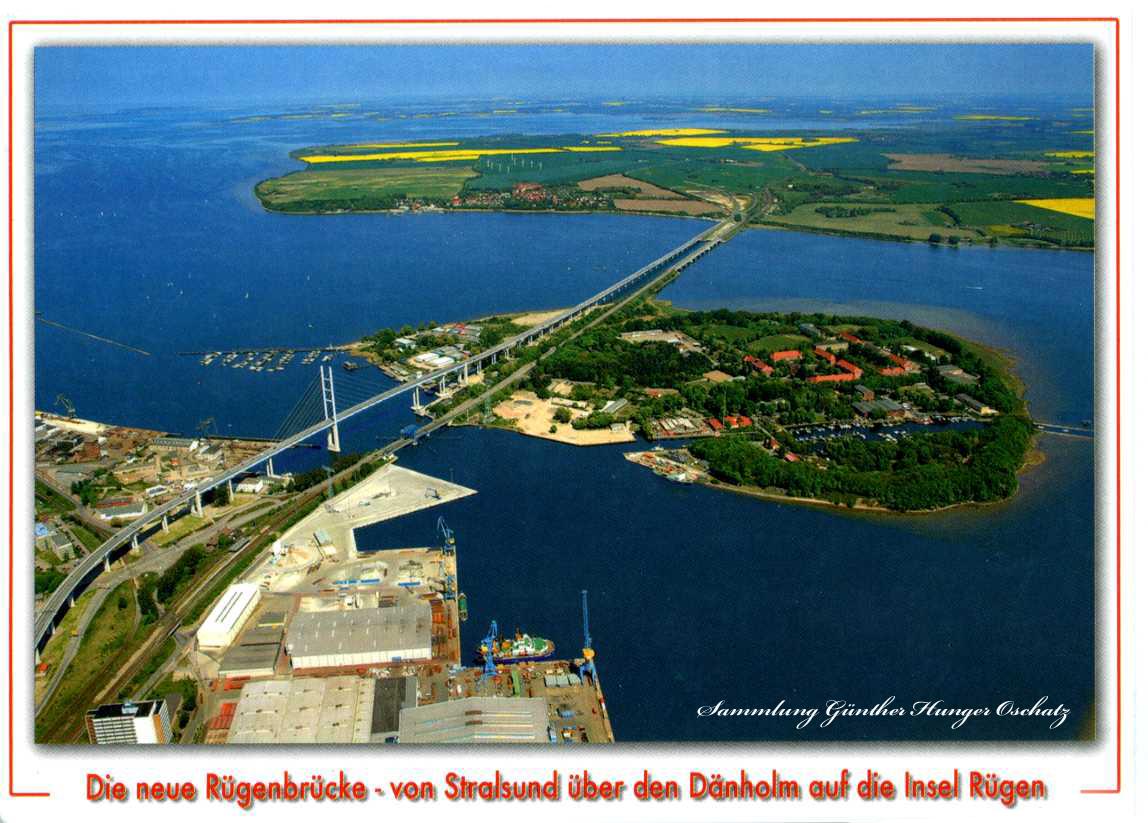 Die neue Rügenbrücke - von Stralsund über den Dänholm auf die Insel Rügen 