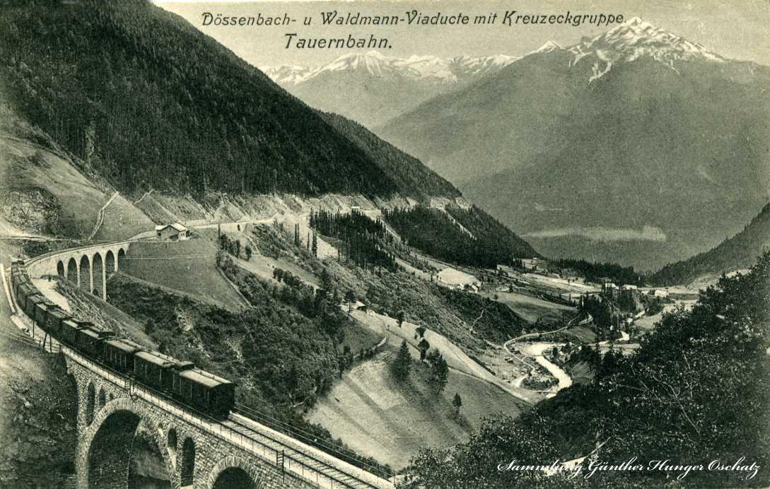 Dössenbach- u. Waldmann-Viaducte mit Kreuzeckgruppe