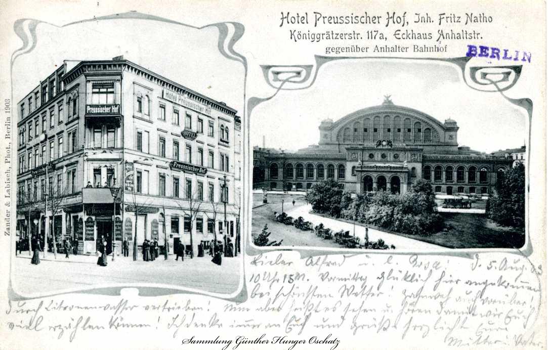 Hotel Preusischer Hof  gegenüber Anhalter Bahnhof