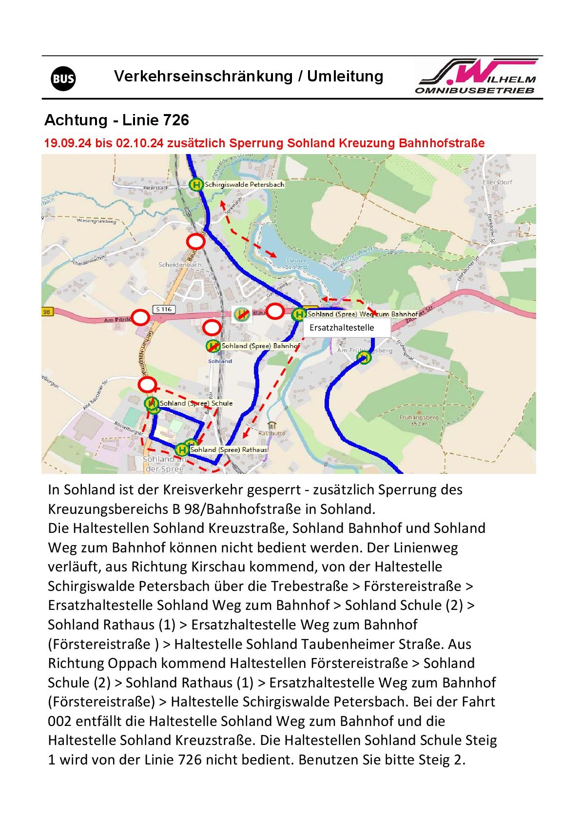 Achtung - Verkehrseinschränkung