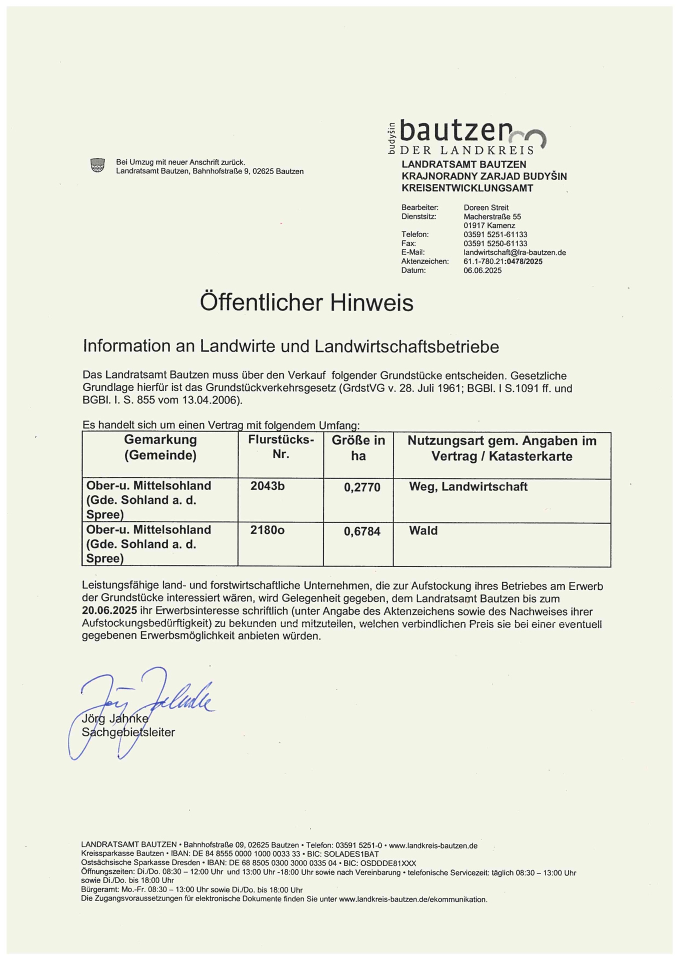 Öffentlicher Hinweis