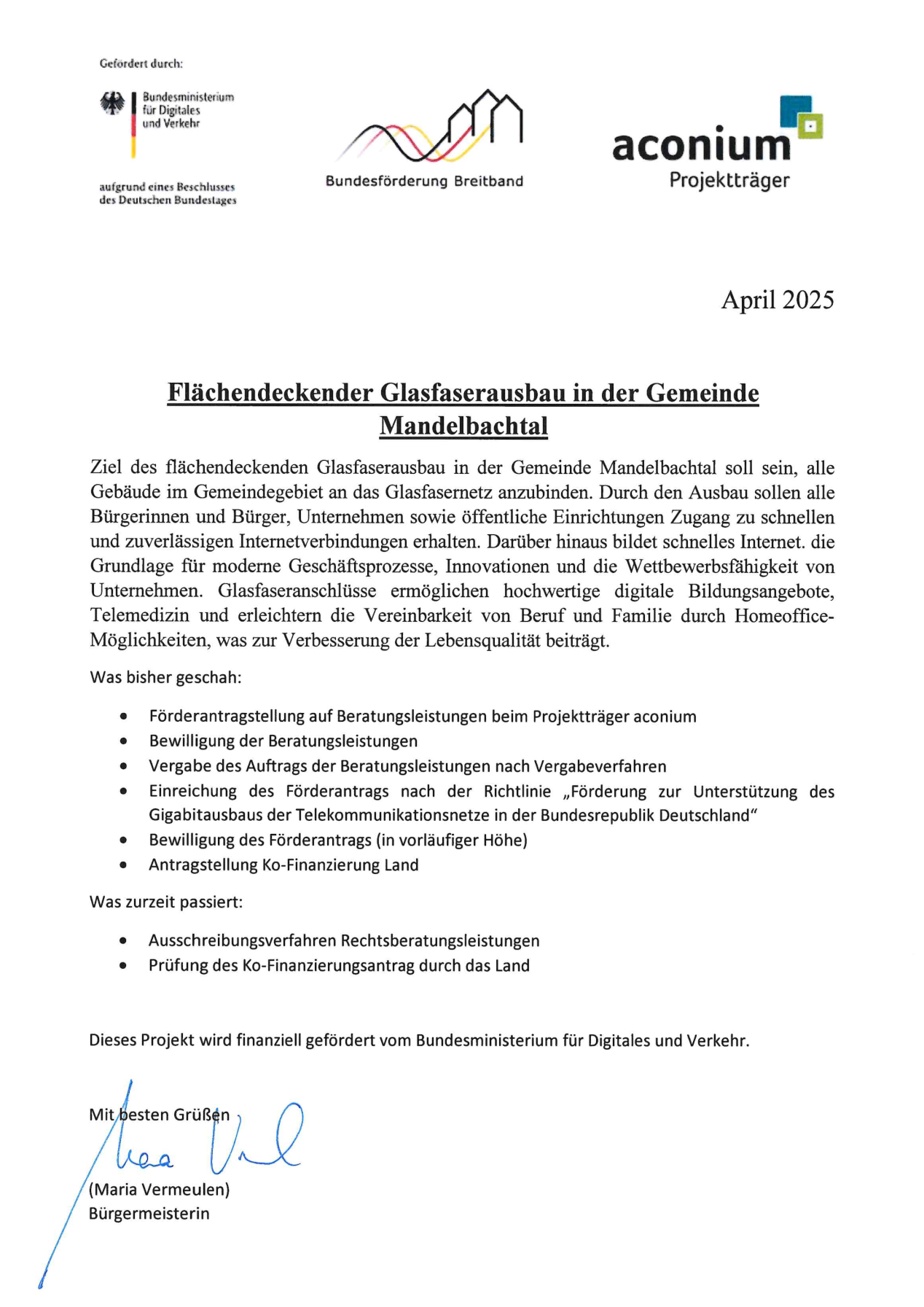 Glasfaserausbau Gemeinde Mandelbachtal
