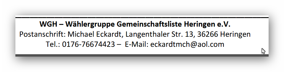 Kontaktdaten der WGH