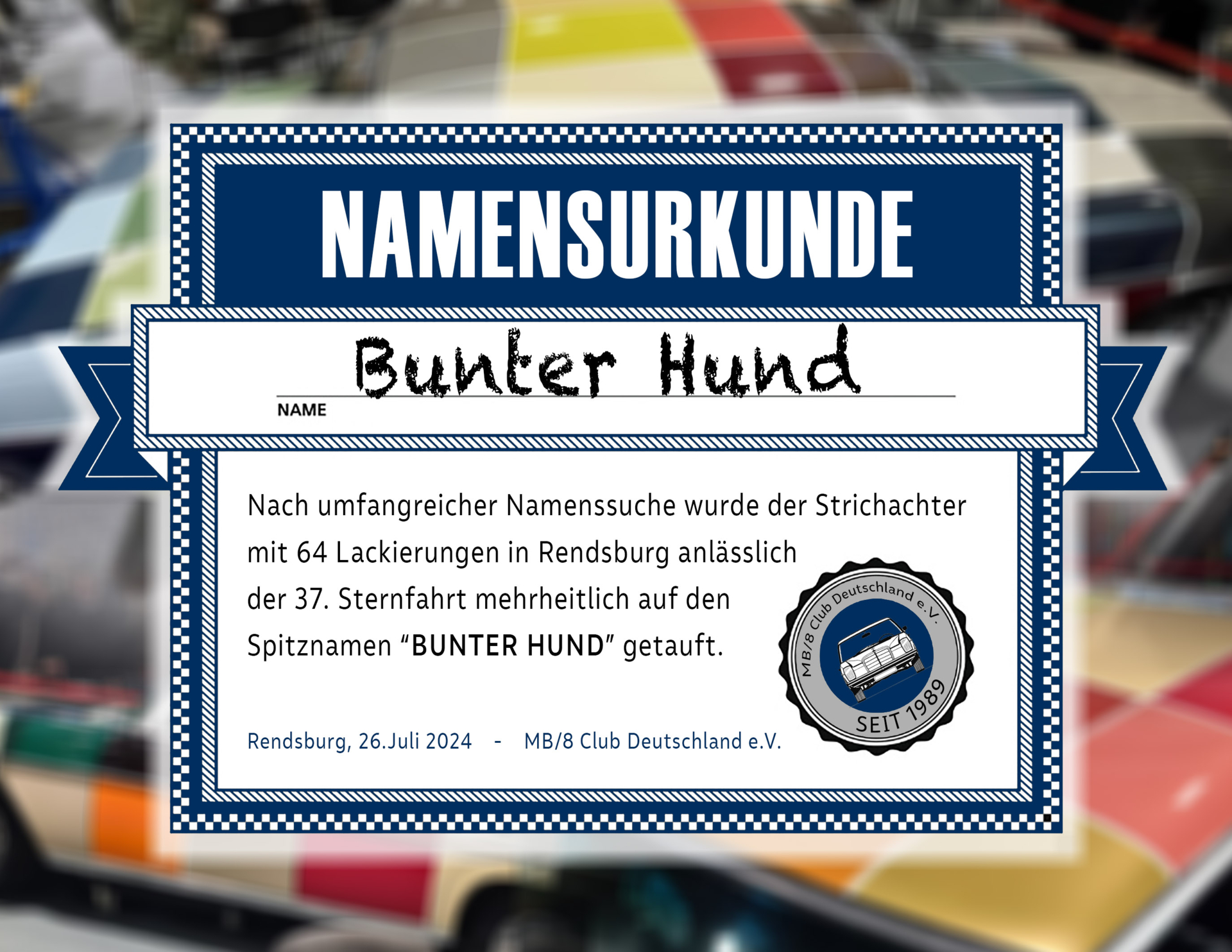 Namensurkunde BUNTER HUND